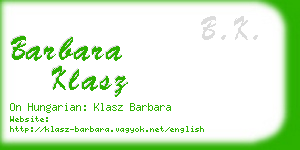 barbara klasz business card